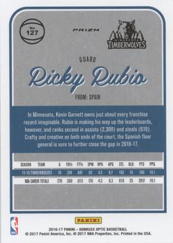 2016-17 Donruss Optic - Holo #127 Ricky Rubio Back