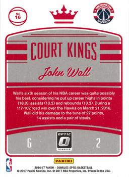 2016-17 Donruss Optic - Court Kings #16 John Wall Back