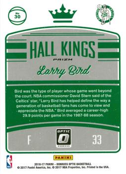2016-17 Donruss Optic - Hall Kings Holo #30 Larry Bird Back