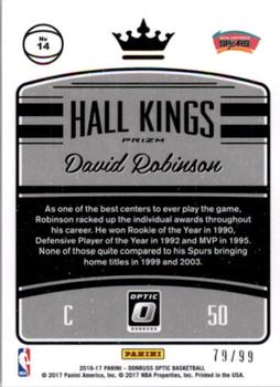 2016-17 Donruss Optic - Hall Kings Red #14 David Robinson Back