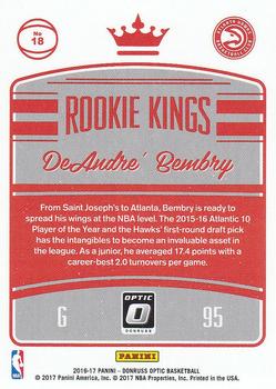 2016-17 Donruss Optic - Rookie Kings #18 DeAndre' Bembry Back