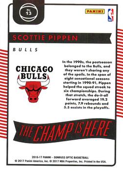 2016-17 Donruss Optic - The Champ is Here #13 Scottie Pippen Back