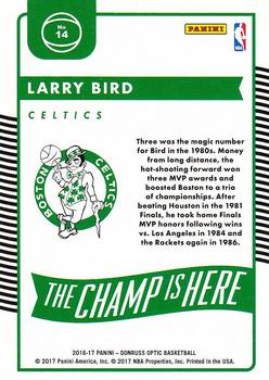 2016-17 Donruss Optic - The Champ is Here #14 Larry Bird Back