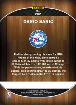 2016-17 Panini Instant NBA - Blue #292 Dario Saric Back