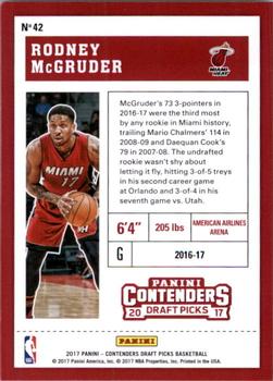 2017 Panini Contenders Draft Picks #42 Rodney McGruder Back