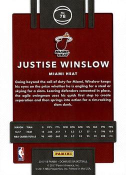 2017-18 Donruss #78 Justise Winslow Back
