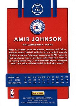 2017-18 Donruss #115 Amir Johnson Back