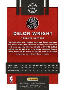 2017-18 Donruss #140 Delon Wright Back