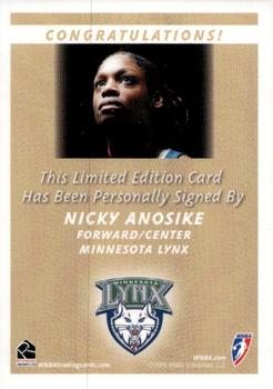 2009 Rittenhouse WNBA Series 1 - Autographs #NNO Nicky Anosike Back