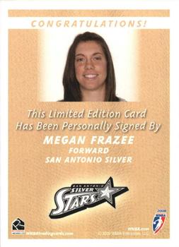 2009 Rittenhouse WNBA Series 3 - Autographs #NNO Megan Frazee Back