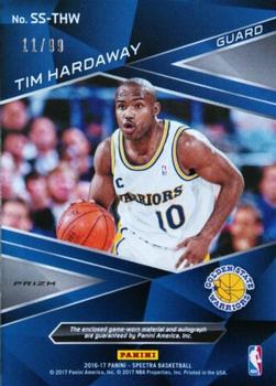 2016-17 Panini Spectra - Spectacular Swatches Autographs Neon Blue #SS-THW Tim Hardaway Back