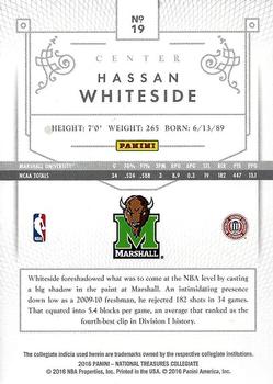 2016 Panini National Treasures Collegiate - Black #19 Hassan Whiteside Back