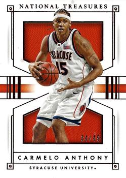 2016 Panini National Treasures Collegiate - Red #7 Carmelo Anthony Front