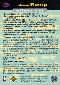 1995-96 Collector's Choice French I - You Crash the Game Silver: Scoring #C21 Shawn Kemp Back