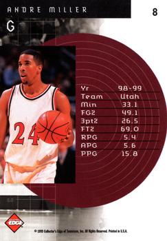1999 Collector's Edge - Forerunners #8 Andre Miller Back