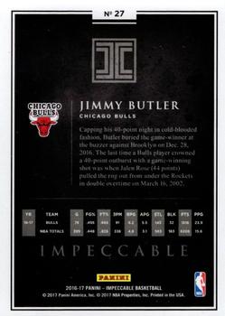 2016-17 Panini Impeccable #27 Jimmy Butler Back