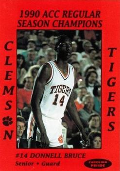 1990-91 Clemson Tigers ACC Regular Season Champs #NNO Donnell Bruce Front