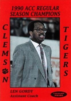 1990-91 Clemson Tigers ACC Regular Season Champs #NNO Len Gordy Front