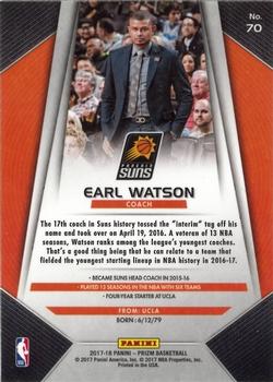 2017-18 Panini Prizm #70 Earl Watson Back