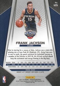 2017-18 Panini Prizm #125 Frank Jackson Back