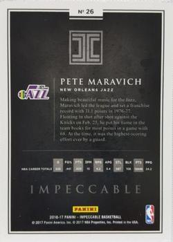 2016-17 Panini Impeccable - Platinum #26 Pete Maravich Back