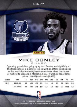 2017-18 Panini Ascension #77 Mike Conley Back