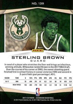 2017-18 Panini Ascension #139 Sterling Brown Back