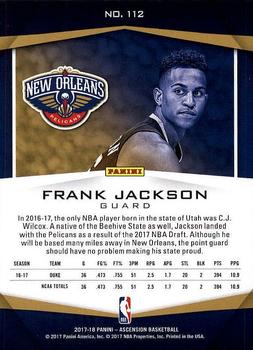 2017-18 Panini Ascension #112 Frank Jackson Back