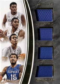 2016-17 Panini Immaculate Collection Collegiate - Quad Materials #5 Dakari Johnson / Karl-Anthony Towns / Skal Labissiere / Willie Cauley-Stein Front