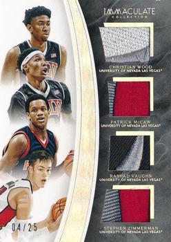 2016-17 Panini Immaculate Collection Collegiate - Quad Materials Prime #12 Christian Wood / Patrick McCaw / Rashad Vaughn / Stephen Zimmerman Front