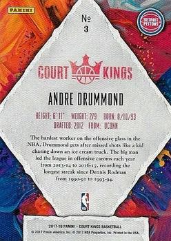 2017-18 Panini Court Kings #3 Andre Drummond Back