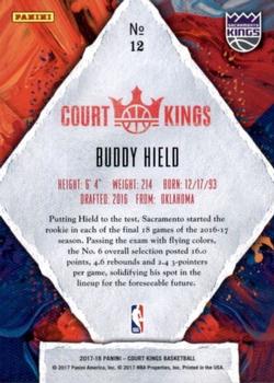 2017-18 Panini Court Kings #12 Buddy Hield Back
