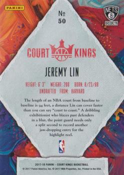 2017-18 Panini Court Kings #50 Jeremy Lin Back