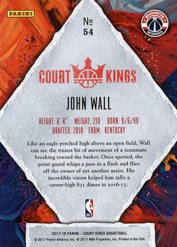 2017-18 Panini Court Kings #54 John Wall Back