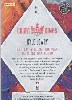 2017-18 Panini Court Kings #66 Kyle Lowry Back
