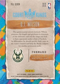 2017-18 Panini Court Kings #139 D.J. Wilson Back