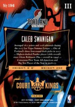 2017-18 Panini Court Kings #196 Caleb Swanigan Back