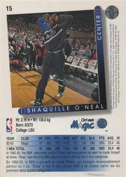 1993-94 Upper Deck Golden Grahams (French) #15 Shaquille O'Neal Back