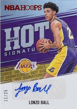 2017-18 Hoops - Red Hot Signatures Rookies #HSR-LB Lonzo Ball Front