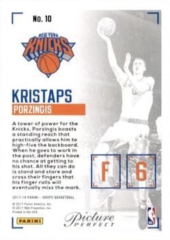 2017-18 Hoops - Picture Perfect #10 Kristaps Porzingis Back