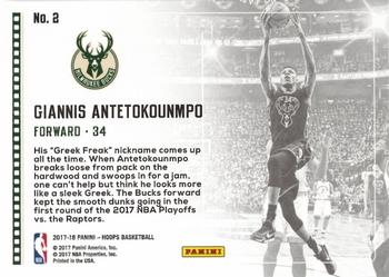 2017-18 Hoops - Lights Camera Action #2 Giannis Antetokounmpo Back