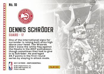 2017-18 Hoops - Lights Camera Action #10 Dennis Schroder Back