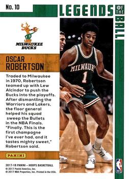 2017-18 Hoops - Legends of the Ball #10 Oscar Robertson Back