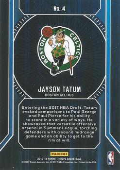 2017-18 Hoops - Faces of the Future #4 Jayson Tatum Back