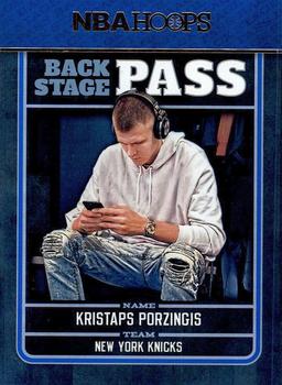 2017-18 Hoops - Back Stage Pass #9 Kristaps Porzingis Front