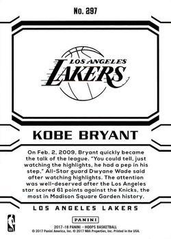 2017-18 Hoops - Orange Explosion #297 Kobe Bryant Back