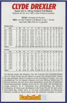 1994-95 Basketball USA Magazine (German) #NNO Clyde Drexler Back