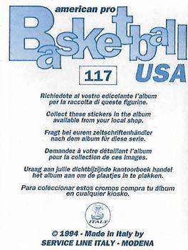 1994-95 Service Line American Pro Basketball USA Stickers (Italy) #117 Moses Malone Back
