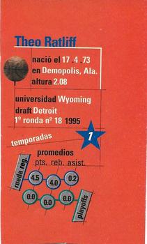 1997 Upper Deck Ole NBA Stickers (Argentina) #46 Theo Ratliff Back