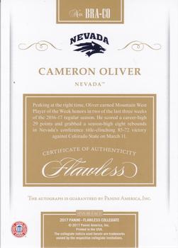 2017 Panini Flawless Collegiate - Rookie Autographs Ruby #BRA-CO Cameron Oliver Back